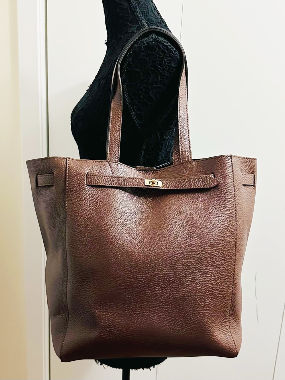 Lilium Firenze Genuine Leather Large Brown Tote NWOT